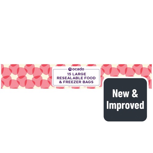 Ocado 15 Large Resealable Food & Freezer Bags