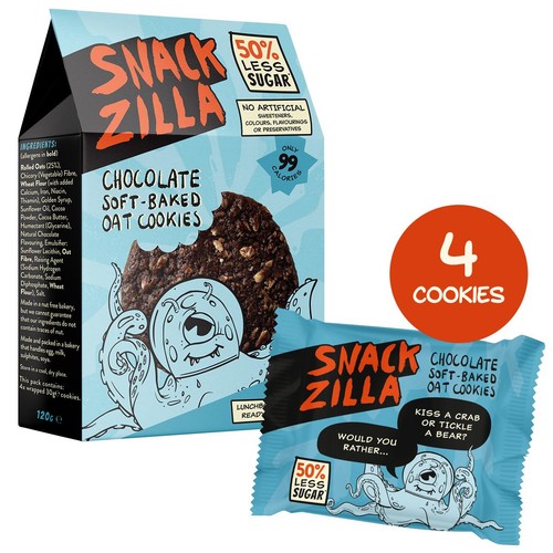SNACKZILLA Chocolate Soft-Baked Oat Cookies thumbnail 2