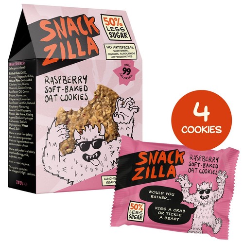 SNACKZILLA Raspberry Soft-Baked Oat Cookies thumbnail 2