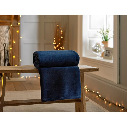 Deyongs Snuggle Touch Throw Navy thumbnail 2