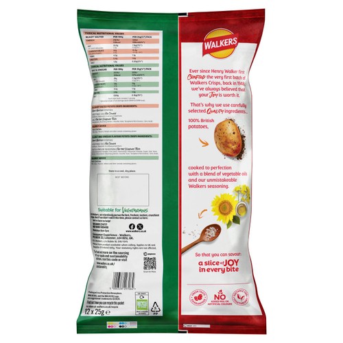 Walkers Ready Salted, Salt & Vinegar Variety Multipack Crisps thumbnail 2
