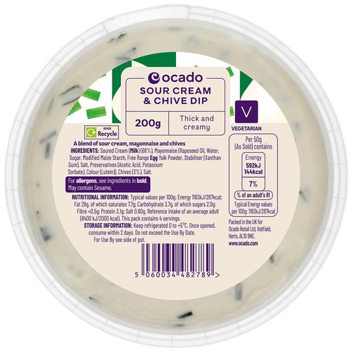 Ocado Sour Cream & Chive Dip thumbnail 2