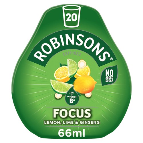 Robinsons Mini Focus Lemon Lime & Ginseng No Added Sugar Squash