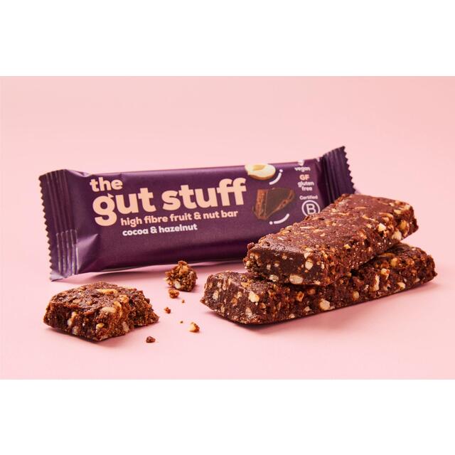 The Gut Stuff Cocoa & Hazelnut Fruit & Nut High Fibre Bar thumbnail 2