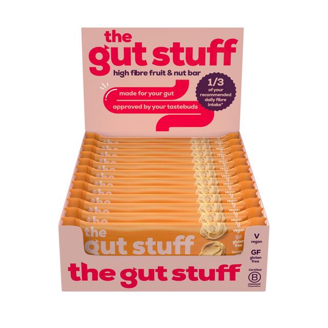 The Gut Stuff Peanut Butter Fruit & Nut High Fibre Box of Bars thumbnail 3