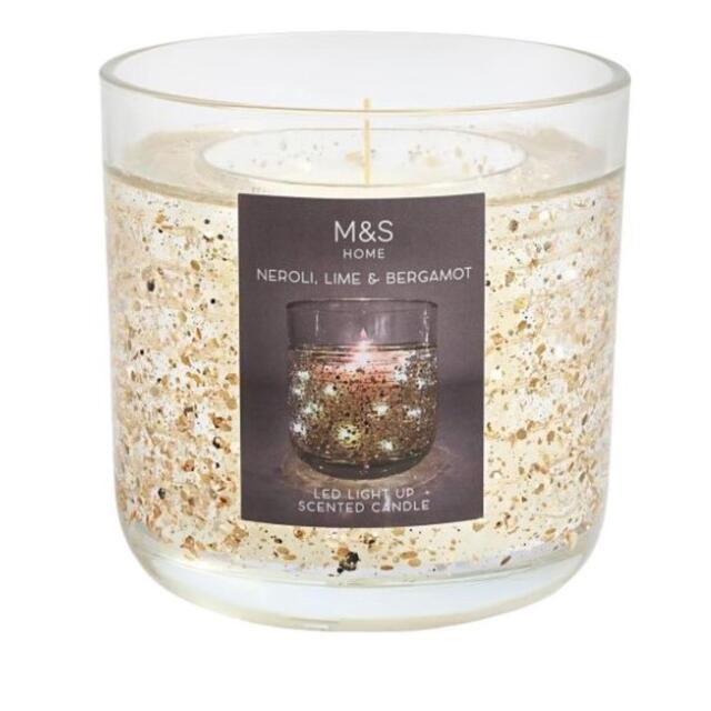 M&S Neroli, Lime & Bergamot Gold Light Up Candle