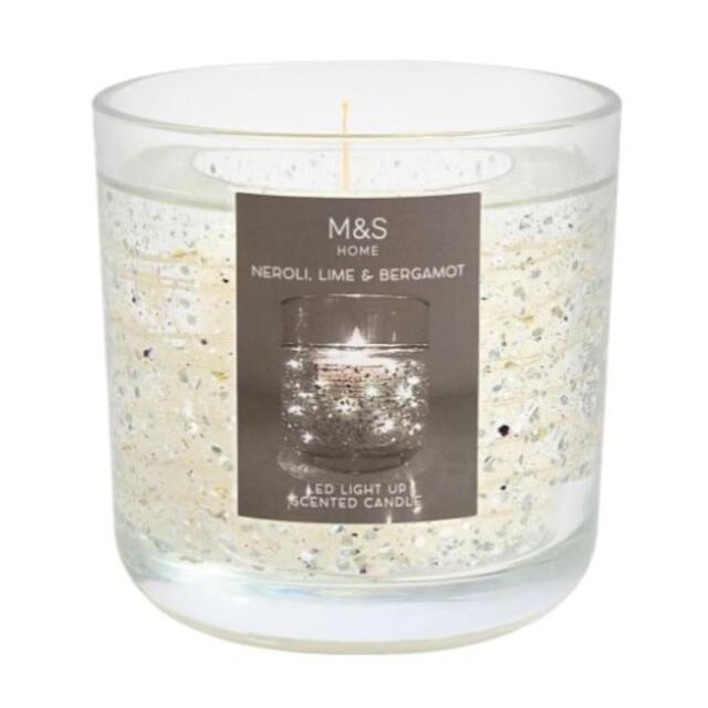 M&S Neroli, Lime & Bergamot Silver Light Up Candle thumbnail 2