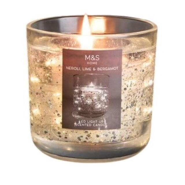 M&S Neroli, Lime & Bergamot Silver Light Up Candle thumbnail 3
