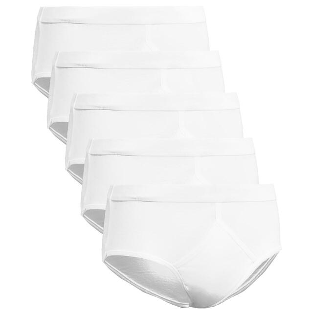 M&S Mens Cotton Briefs, Medium, 5 Pack, White