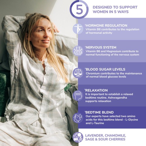 Health & Her Sleep+ Multinutrient Support Supplement Capsules  thumbnail 5