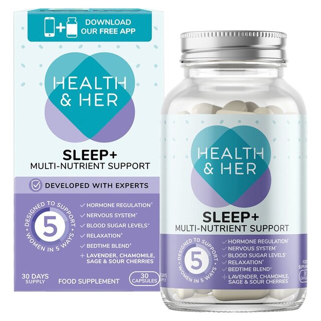 Health & Her Sleep+ Multinutrient Support Supplement Capsules thumbnail 2