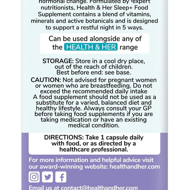 Health & Her Sleep+ Multinutrient Support Supplement Capsules thumbnail 4