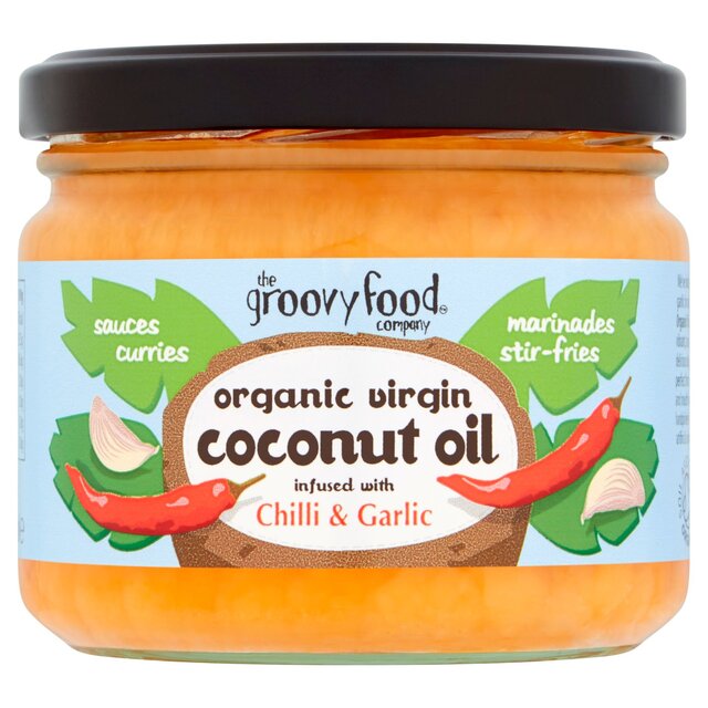 Groovy Food Company Organic Virgin Coconut Oil Infused with Chilli & Garlic