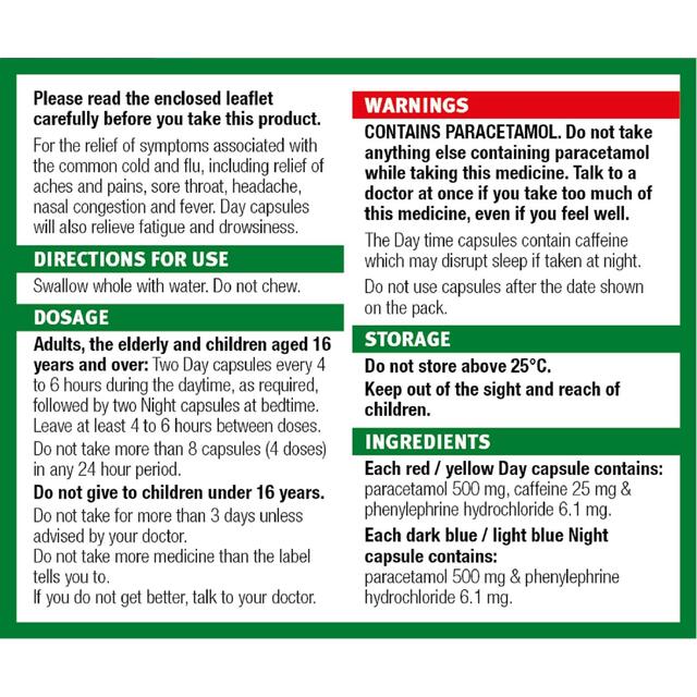 Galpharm Cold & Flu Day And Night Max Strength Capsules thumbnail 2