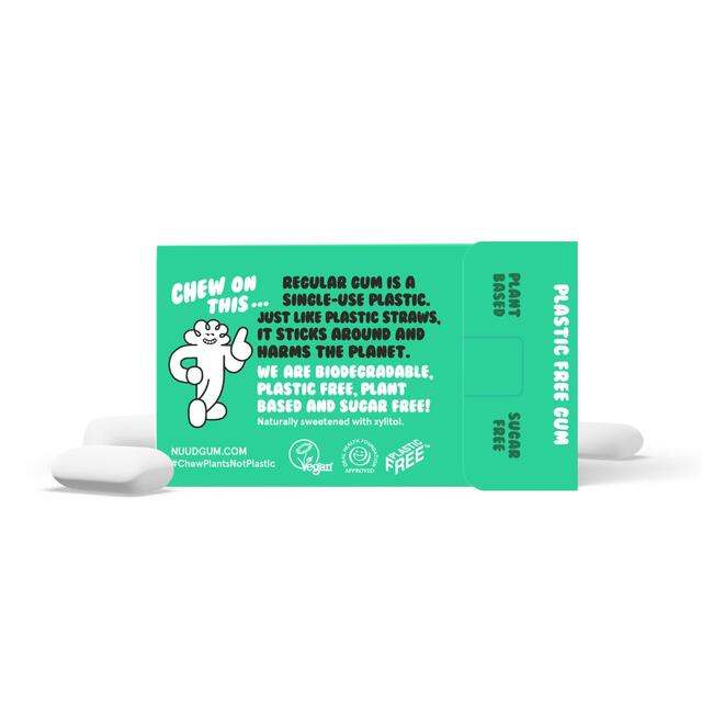 Nuud Plastic Free, Sugar Free Spearmint Chewing Gum thumbnail 2