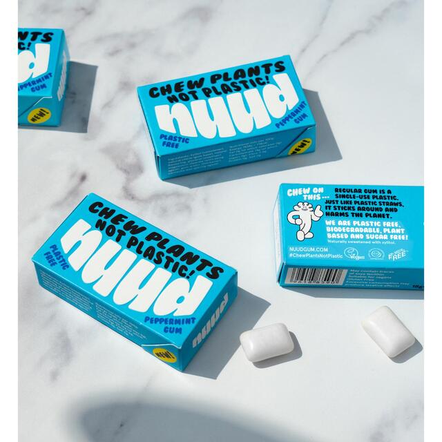 Nuud Plastic Free, Sugar Free Peppermint Chewing Gum thumbnail 3
