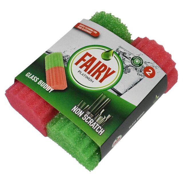 Fairy Platinum Non Scratch Glass Buddy Groved Sponge thumbnail 2