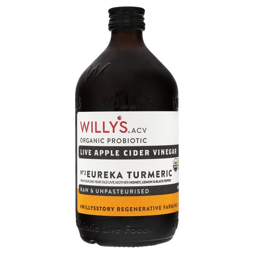 Willy's Organic Live Turmeric Apple Cider Vinegar with 'The Mother'