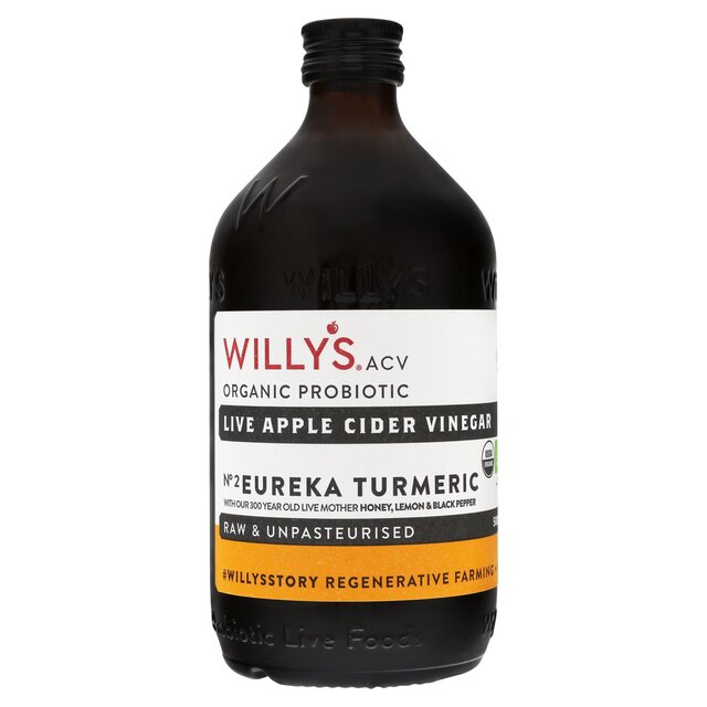 Willy's Organic Live Turmeric Apple Cider Vinegar with 'The Mother'