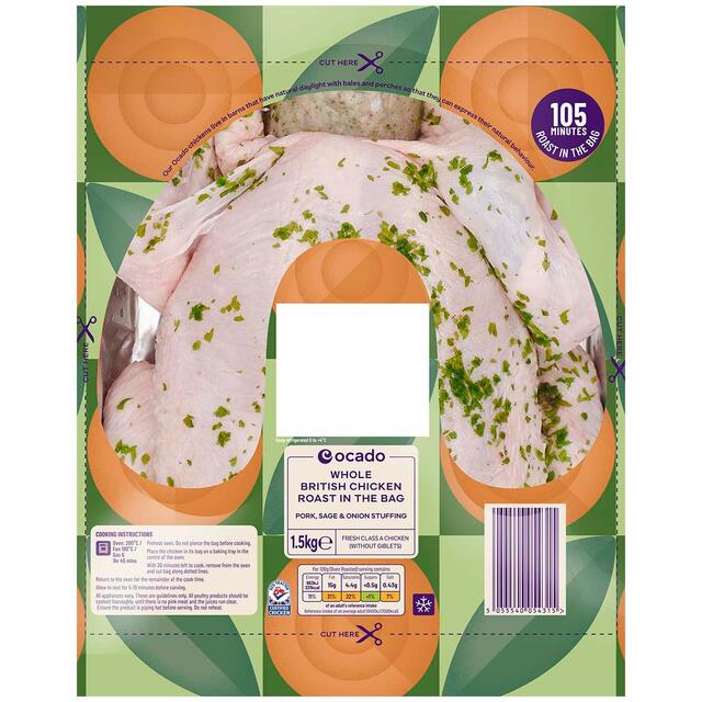 Ocado Roast in the Bag Pork, Sage & Onion Stuffed Whole Chicken thumbnail 2