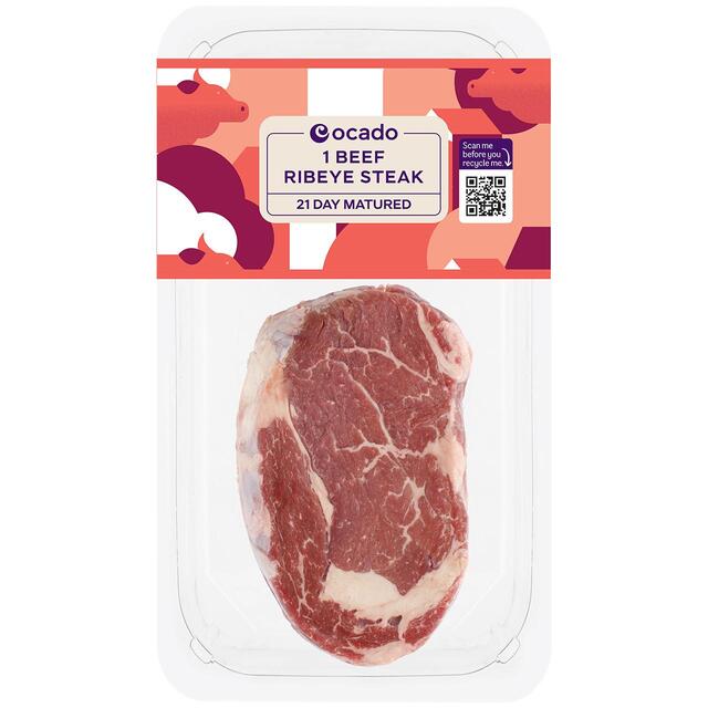 Ocado 1 Beef Ribeye Steak