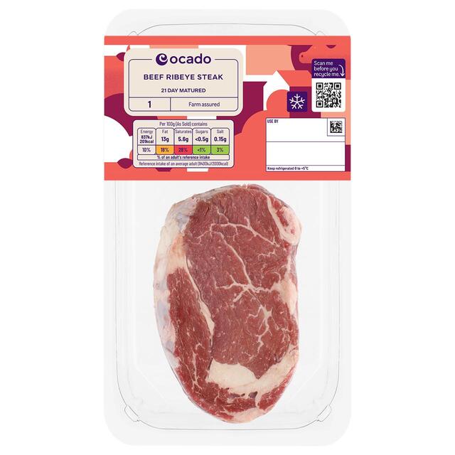 Ocado 1 Beef Ribeye Steak thumbnail 2