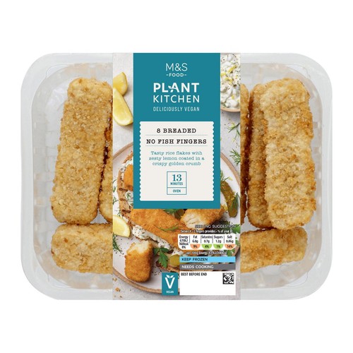 M&S 8 Vegan Breaded Fish Fingers Frozen thumbnail 2