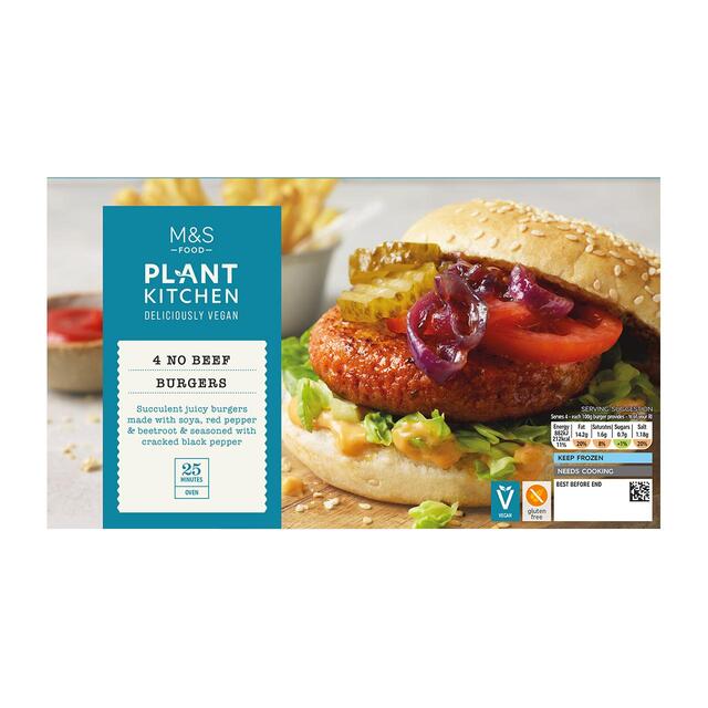 M&S 4 Vegan Burgers Frozen thumbnail 2