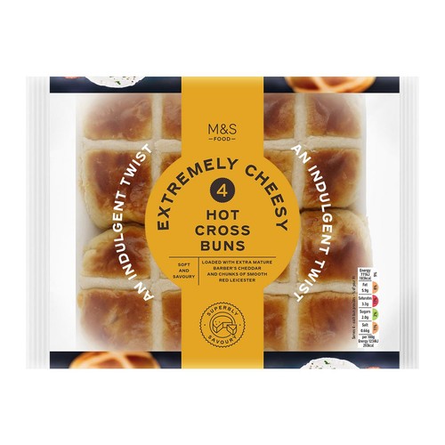 M&S 4 Extremely Cheesy Hot Cross Buns thumbnail 4