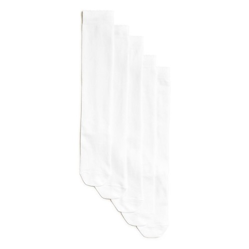 M&S KIDS Collection 5pk of Knee High Socks, White, 6-8 thumbnail 2