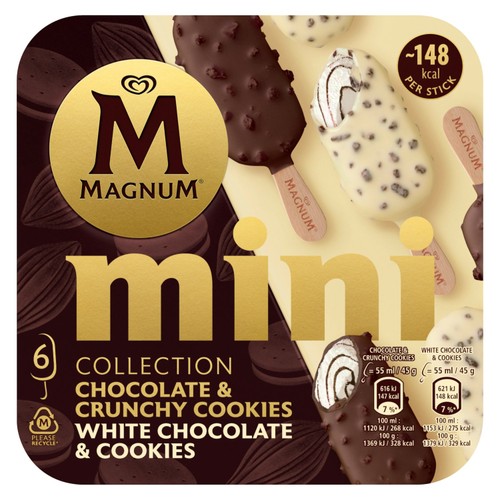 Magnum Mini Chocolate & White Chocolate Cookie Ice Cream Sticks thumbnail 2