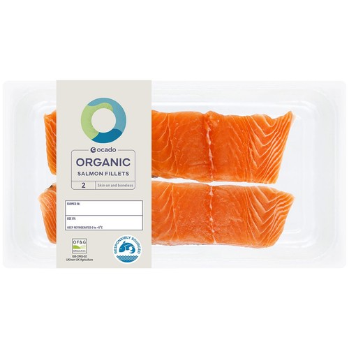 Ocado 2 Organic Salmon Fillets Skin On & Boneless thumbnail 2