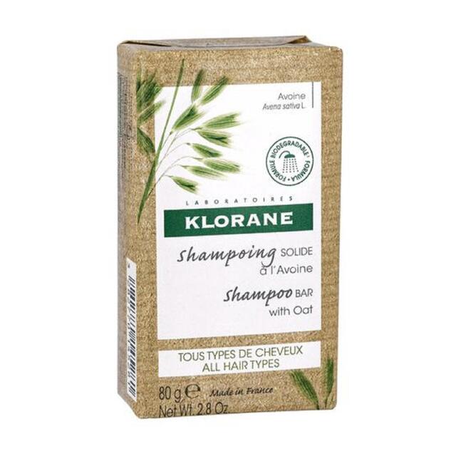 Klorane Softening Solid Shampoo Bar with Oat Milk for the Whole Family