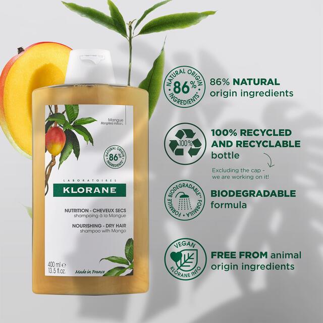Klorane Nourishing Shampoo with Mango for Dry Hair thumbnail 2