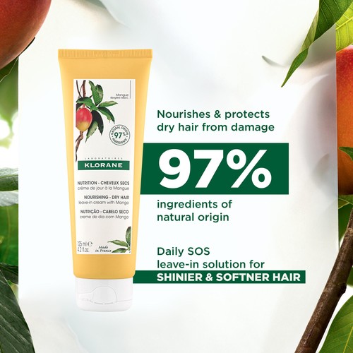 Klorane Nourishing Leave-In Cream with Mango for Dry Hair thumbnail 3