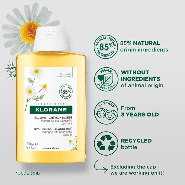 Klorane Brightening Shampoo with Camomile for Blonde Hair thumbnail 2