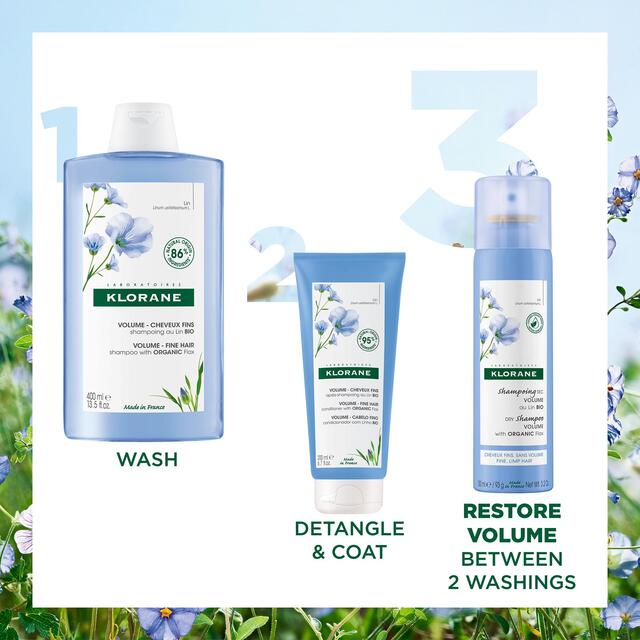 Klorane Volumising  Dry Shampoo with Organic Flax Fibre for Fine, Limp Hair thumbnail 5