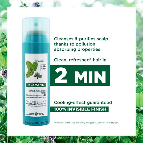 Klorane Detox Dry Shampoo with Organic Aquatic Mint  thumbnail 2