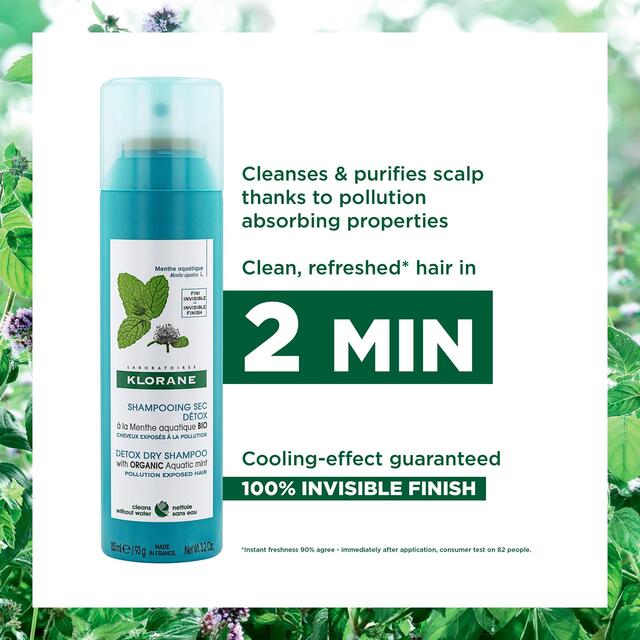 Klorane Detox Dry Shampoo with Organic Aquatic Mint thumbnail 2