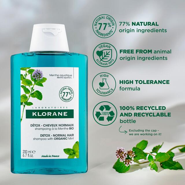 Klorane Detox Shampoo with Organic Aquatic Mint for Pollution-Exposed Hair thumbnail 3
