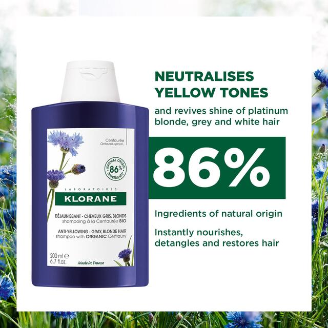 Klorane Anti-yellow Shampoo with Organic Centaury for White and Grey Hair thumbnail 3