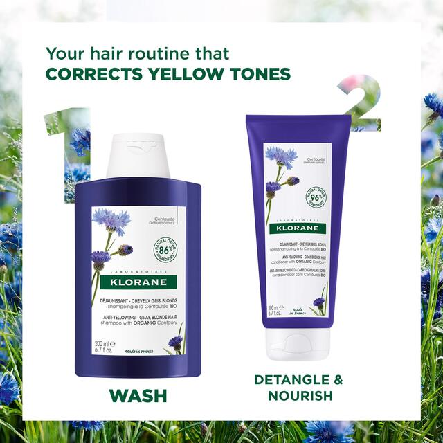 Klorane Anti-yellow Shampoo with Organic Centaury for White and Grey Hair thumbnail 4