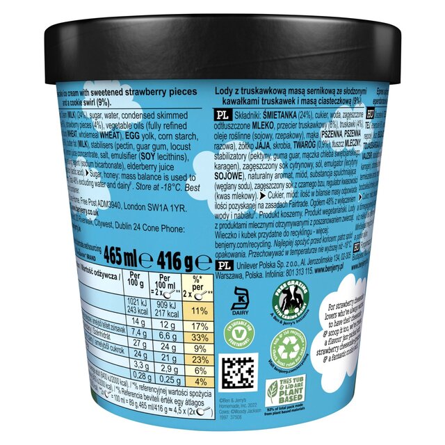 Ben & Jerry's Strawberry Cheesecake Ice Cream Tub thumbnail 3