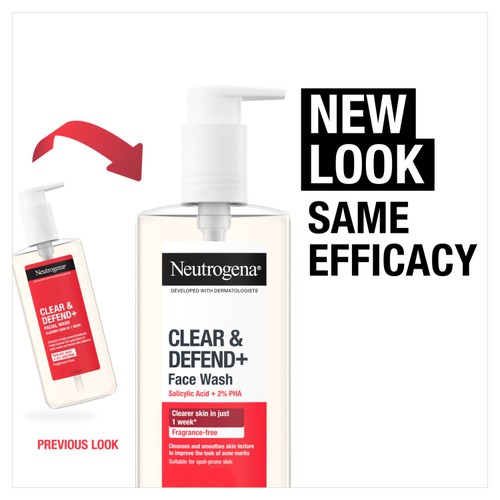 Neutrogena Clear and Defend+ Face Wash with Salicylic Acid + 2% PHA thumbnail 4