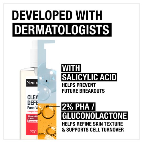 Neutrogena Clear and Defend+ Face Wash with Salicylic Acid + 2% PHA thumbnail 5