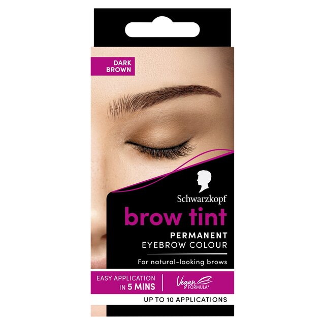 Schwarzkopf Brow Tint Permanent Eyebrow Colour Dark Brown