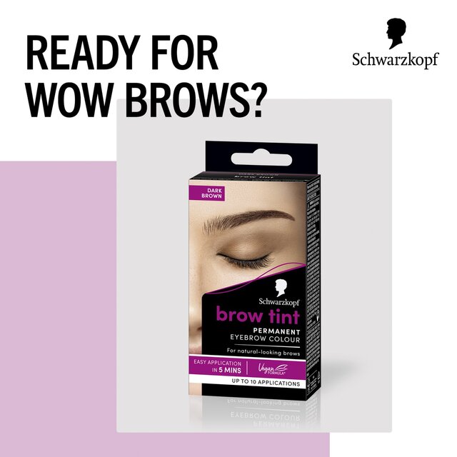 Schwarzkopf Brow Tint Permanent Eyebrow Colour Dark Brown thumbnail 3