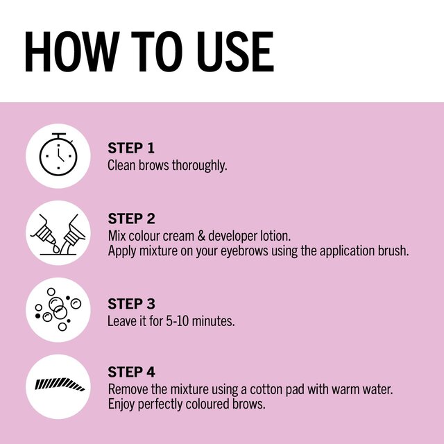 Schwarzkopf Brow Tint Permanent Eyebrow Colour Dark Brown thumbnail 4