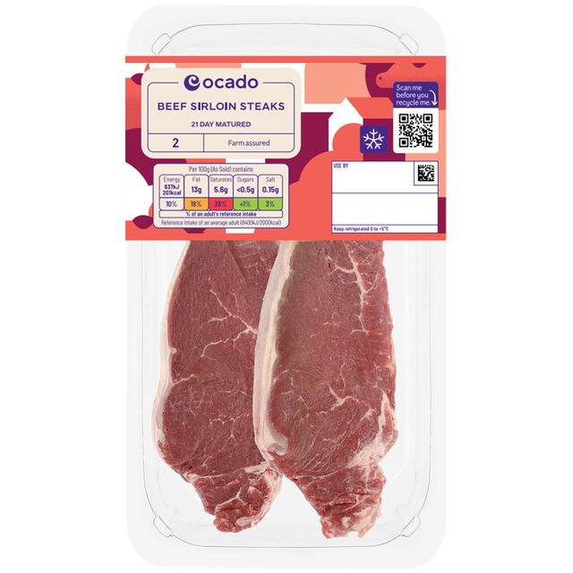 Ocado 2 Beef Sirloin Steaks thumbnail 2