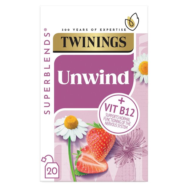 Twinings Superblends Unwind Tea with Strawberry, Camomile & Limeflower